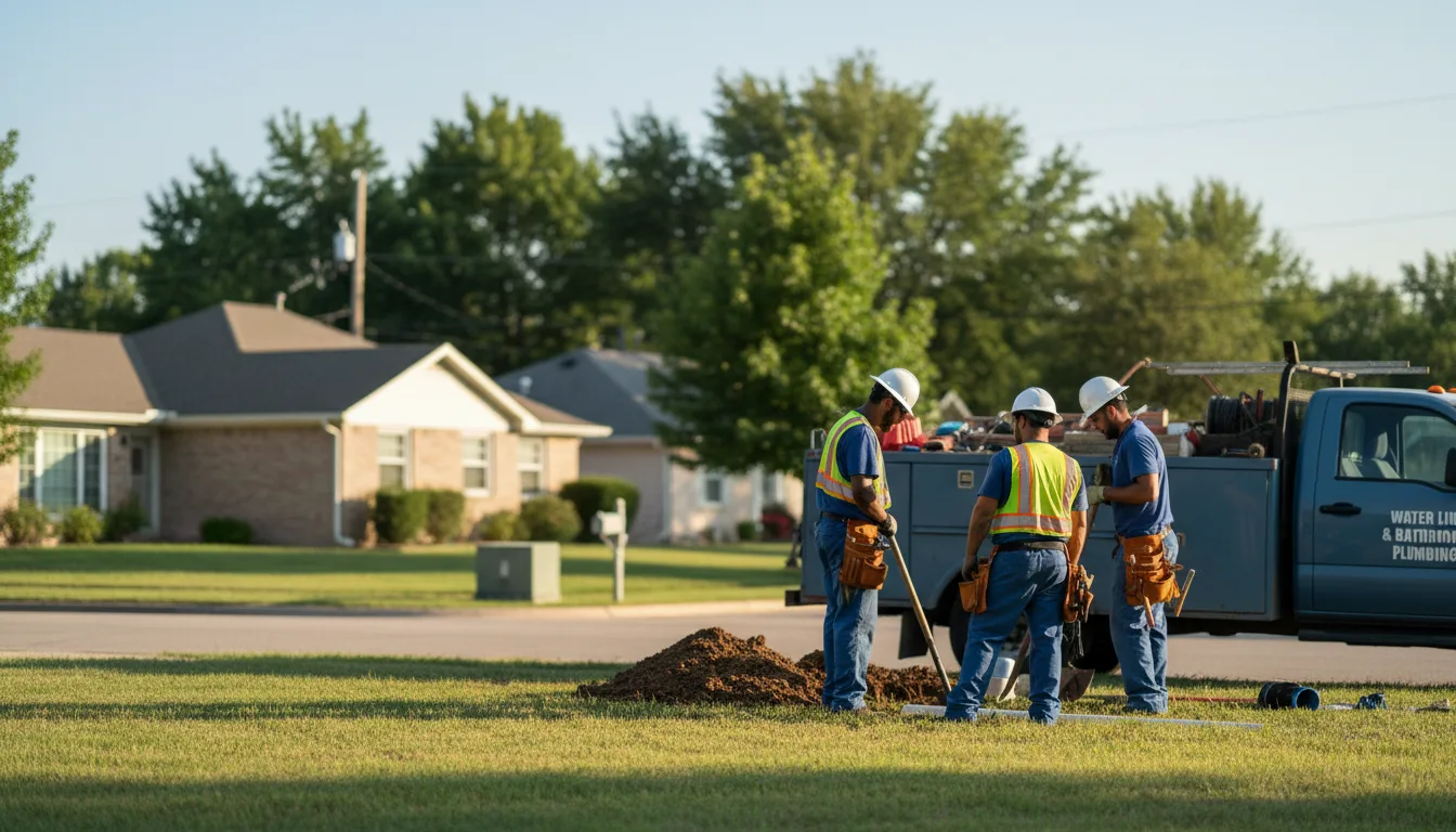 Residential water line and bathroom plumbing service in Bruno, NE